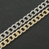 European And American Hip Hop Full Diamond Domineering Cuban Chain Necklace Trendy Men's Bracelet main image 5