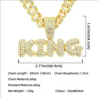 European And American Hip-hop Exaggerated King Full Diamond Letter Pendant Men's Necklace main image 3