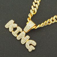 European And American Hip-hop Exaggerated King Full Diamond Letter Pendant Men's Necklace main image 4