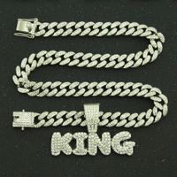 European And American Hip-hop Exaggerated King Full Diamond Letter Pendant Men's Necklace main image 5
