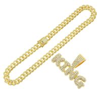 European And American Hip-hop Exaggerated King Full Diamond Letter Pendant Men's Necklace main image 6