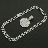 European And American Full Diamond Three-dimensional Pendant Cuban Chain Necklace Wholesale main image 4