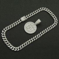 Pendentif Tridimensionnel En Diamant Européen Et Américain Collier Chaîne Cubaine En Gros main image 4