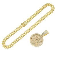 European And American Full Diamond Three-dimensional Pendant Cuban Chain Necklace Wholesale main image 6