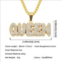 Nouveau Collier Pendentif Lettre Diamants Hip Hop Européen Et Américain Bijoux À La Mode Pour Hommes main image 3