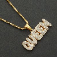 Nouveau Collier Pendentif Lettre Diamants Hip Hop Européen Et Américain Bijoux À La Mode Pour Hommes main image 4