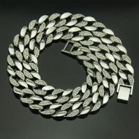 Hip-hop Style 18k Gold Men's Diamond Necklace 30-inch Cuban Chain Necklace And Bracelet Wholesale main image 3
