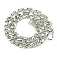 Hip-hop Style 18k Gold Men's Diamond Necklace 30-inch Cuban Chain Necklace And Bracelet Wholesale main image 6