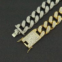 European And American Hip Hop Full Diamond Necklace Men's Domineering Wide Necklace Bracelet main image 5