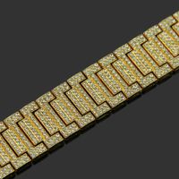 Hip-hop Bracelets Exaggerated Diamond Bracelet Watch Strap Bamboo Bracelet main image 3