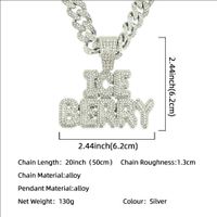 Hip-hop Stitching Full Diamond Letter Pendant Wide Cuban Chain Men's Domineering Necklace main image 5