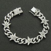 Hip-hop Three-dimensional Stars Full Diamond Cuban Chain Bracelet Trendy Bracelet main image 5