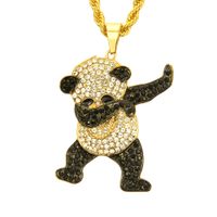 European And American Hip-hop Diamond Panda Pendant Necklace Exaggerated Long Pendant main image 1