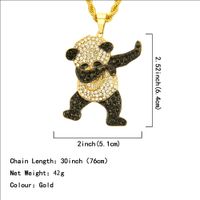 European And American Hip-hop Diamond Panda Pendant Necklace Exaggerated Long Pendant main image 3