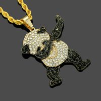 European And American Hip-hop Diamond Panda Pendant Necklace Exaggerated Long Pendant main image 5