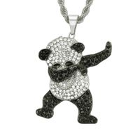 European And American Hip-hop Diamond Panda Pendant Necklace Exaggerated Long Pendant main image 6