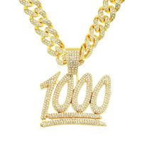 Hip-hop Digital Pendent Kubanische Kette Herren Voll Diamant 1000 Punkte Anhänger Trend Ige Halskette main image 2