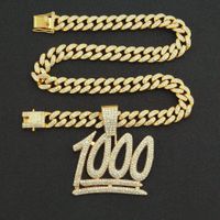 Hip-hop Numérique Pendentif Cubain Chaîne Hommes Plein Diamant 1000 Points Pendentif Collier À La Mode main image 4