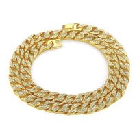 New Men's Hip Hop Diamond Chain Fashion Cuban Chain Alloy Necklace Wholesale main image 1