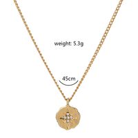 Trend Niche Design Diamond-studded Six-pointed Star Round Pendent Necklace Female main image 6
