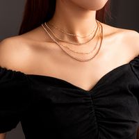 European And American New Diamond Multi-layer Necklace Stacking Necklace Clavicle Chain Wholesale main image 1