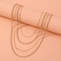 European And American New Diamond Multi-layer Necklace Stacking Necklace Clavicle Chain Wholesale main image 4