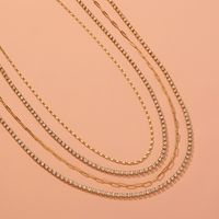 European And American New Diamond Multi-layer Necklace Stacking Necklace Clavicle Chain Wholesale main image 5