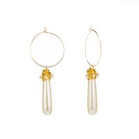Korean Female Baroque Pearl Matte Gold Earrings Wholesale main image 6