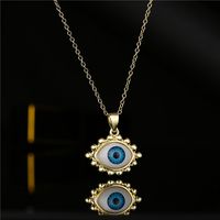 ¡oferta Europea Y Americana! Collar Colgante De Ojo De La Suerte De Oro Chapado En Cobre De 18k main image 3