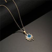 European And American Hot Sale New Copper Plated 18k Gold Lucky Eye Pendant Necklace main image 4