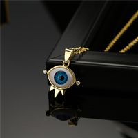 European And American Hot Sale New Copper Plated 18k Gold Lucky Eye Pendant Necklace main image 5