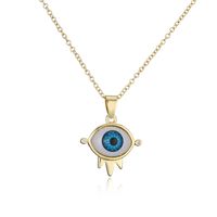European And American Hot Sale New Copper Plated 18k Gold Lucky Eye Pendant Necklace main image 6