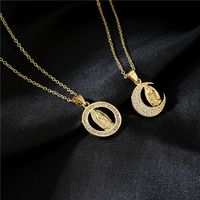 Fashion Real Gold Electroplating Religious Jewelry Copper Micro-inlaid Zircon Pendant Necklace main image 1
