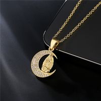 Fashion Real Gold Electroplating Religious Jewelry Copper Micro-inlaid Zircon Pendant Necklace main image 3