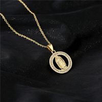 Fashion Real Gold Electroplating Religious Jewelry Copper Micro-inlaid Zircon Pendant Necklace main image 4