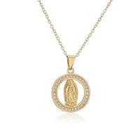 Fashion Real Gold Electroplating Religious Jewelry Copper Micro-inlaid Zircon Pendant Necklace main image 6