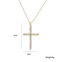 Europe And America Religious Jewelry Copper Plated 18k Gold Zircon Cross Pendant Necklace main image 5
