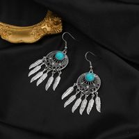 New Leaf Earrings Fashion Bohemian Dream Catcher Feather Tassel Earrings main image 5