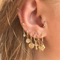 New Earrings Set Fashion Creative Cross Inlaid Zircon Earrings main image 2