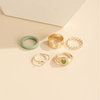 New Creative Simple Resin Alloy Women's Tail Ring Ring Color Ring Set main image 6