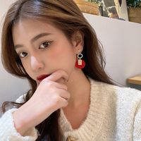 New Year Fashion Golden Star Pearl Festive Round Heart Red Earrings main image 4
