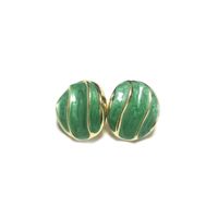 New Autumn And Winter Retro Green Exaggerated Oil Drop Round Earrings main image 6