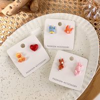 Asymmetrical Cute Earrings Geometric Cartoon Small Animal Fox Earrings main image 1