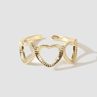 Korean Simple Real Gold Plating Heart Ring Creative Exquisite Ring Jewelry main image 3