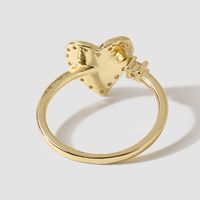 Simple Copper Inlaid Zirconium Heart Ring Creative Ring Jewelry main image 5