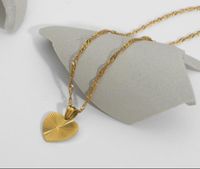 European And American Heart-shaped Butterfly 18k Plated 316l Titanium Steel Necklace main image 5