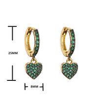 Fashion Micro-inlaid Zircon Colored Diamonds Two-tone Electroplating Heart-shaped Earrings main image 6