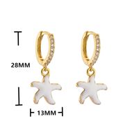 Retro Micro-inlaid Zircon Oil Drop Color Heart Starfish Lightning Earrings main image 6