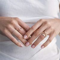 Grenz Überschreiten Der Zirkon Gestapelter Ring Mit Echtem Vergoldetem Mode-ring Für Neues Produkt main image 3