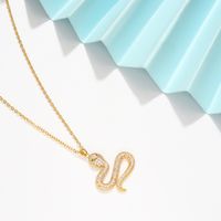 Personality Snake Pendant Gold-plated Real Gold Micro-inlaid Zircon Jewelry Necklace main image 5
